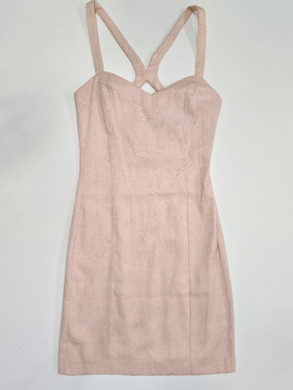 Bershka ✦ Pink Lace Sleeveless Dress ✦ Strappy Back & Side Zip Dressy Collection - Picture 2 of 10